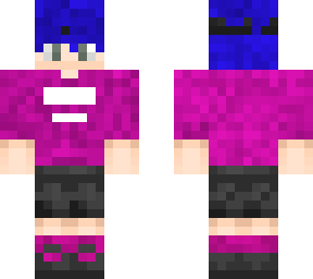 [e-boy] w/ purple shirt and blue hair