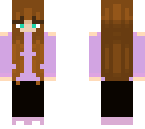 brown haired girl with long hair and green eyes.