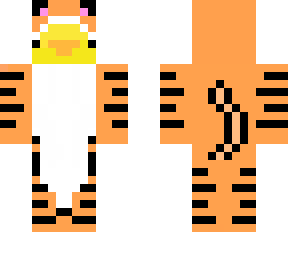 ducky in a black or orange onesie