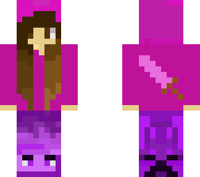cute pink minecraft girl