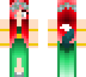 green dress red hair wolf girl