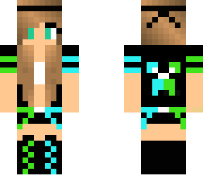 ninja green-blue creeper girl