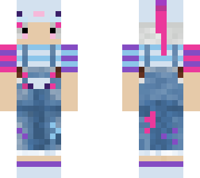 overall axolotl albino girl