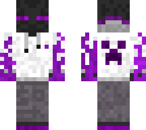 purple flame enderman in hoodie