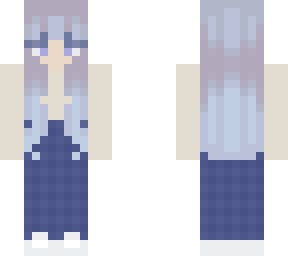 blue hair girl w/ plaid pants