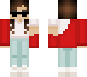 red jacket hanging off arm