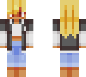 blonde girl with red eyes