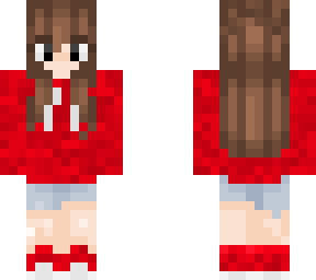 cool guy with red hoodie but girl version and no mask