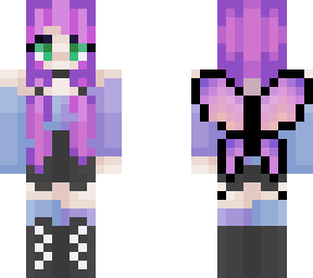 galaxy elf/fairy purple hair and green eyes