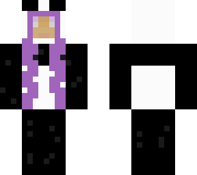 panda with purple hair in a costume