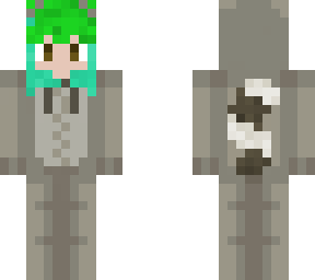 raccoon onesie green hair