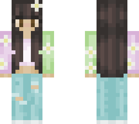 half pink half green flower sweater !