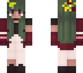 cute green hair girl