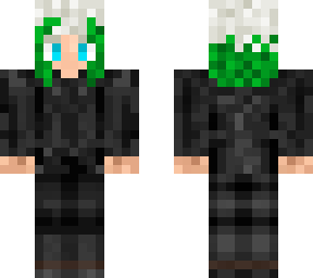 black hoodie and green fade