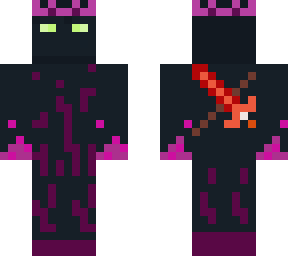 ender herobrine king with glowing eyes