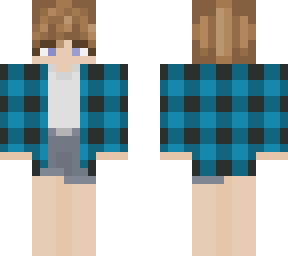 short haired girl in blue jumper