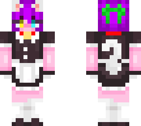 cat maid neon girl