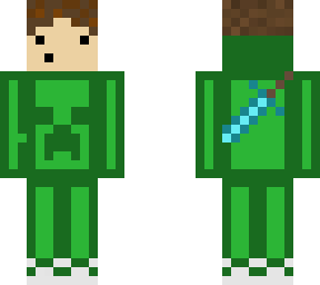 kid in a minecraft creeper hoodie