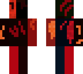 red in black