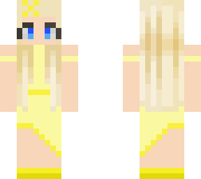 blonde hair and yellow dress