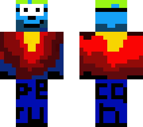 blue man in a poncho