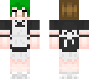 green hair maid outfit