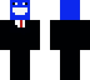 happy blue suit
