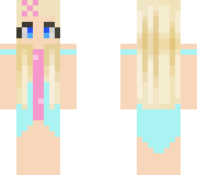 blonde hair pink swimsuit with coverup