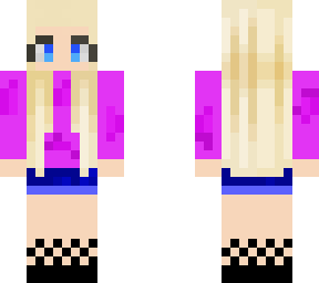 blonde hair long sleeve shirt and shorts