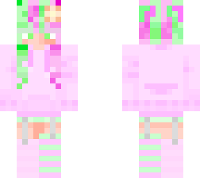pastel pink+green