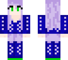 bright blue, neon green, and lilac female skin