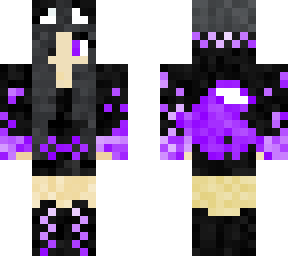black haired wolf girl (purple)