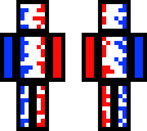 half red half blue splater