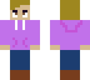 blonde boy in purple sweater