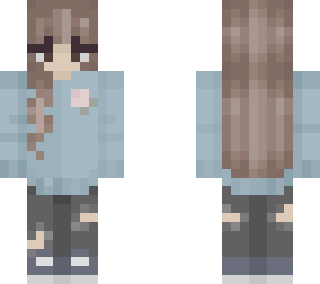 blue sweater girl (brown hair vers suggestion)