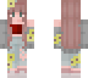cute sunflower skin with grey jacket, red top and blue pants