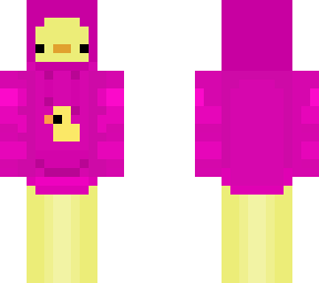 duck with pinkish-purple hoodie
