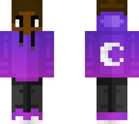 purple and pink hoodie w crescent moon