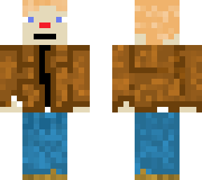 white man with brown jacket