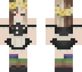 -split hair girl-maid dress-