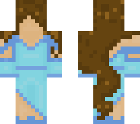 blue dressed brunette | Minecraft Skin