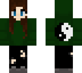 green hoodie with yin & yang