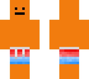 orange face guy with swimsuit