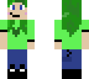 bella dressed as a creeper