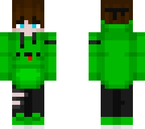 boy with green sweatshirt and ripped pants