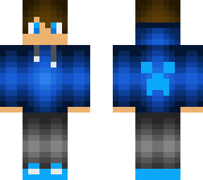 cool blue gamer boy in hoodie