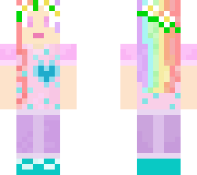 cute rainbow girl with flower crown