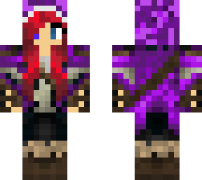 red hair purple hood