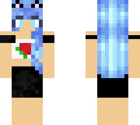 blue hair (girl) strawberry shirt