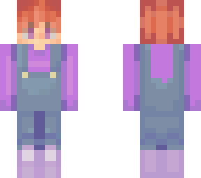 ~ purple sweater + overalls boy ~